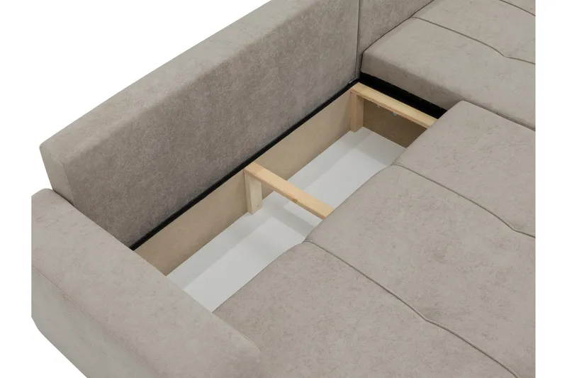 Flo Bäddsoffa med Divan 3-sits i Plysch - Beige - Products - Möbler - Soffa - Bäddsoffa - Bäddsoffa divan