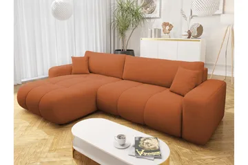 Flo Bäddsoffa med Divan 3-sits - Orange - Products - Möbler - Soffa - Bäddsoffa - Bäddsoffa divan