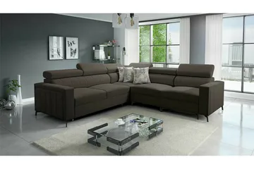 Galbally 4-sits Hörnbäddsoffa Dark brown - Products - Möbler - Soffa - Bäddsoffa - Hörnbäddsoffa