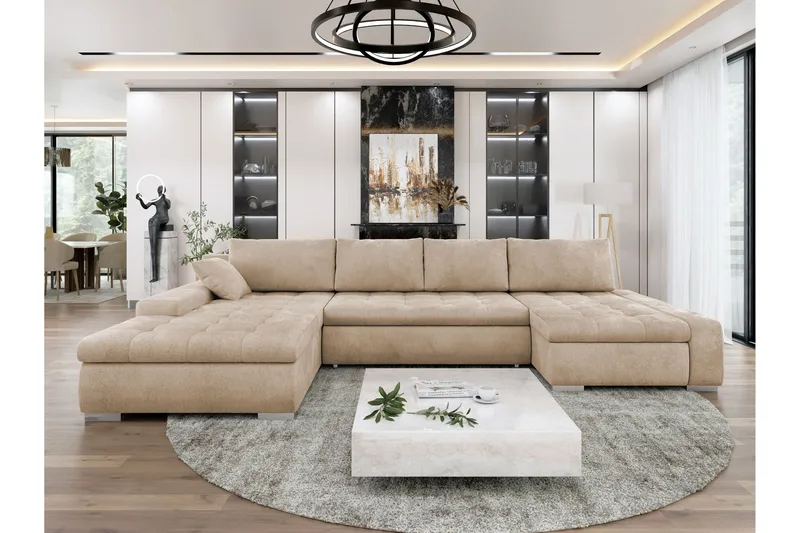 Gamal Bäddsoffa Dubbeldivan 4-sits, Beige