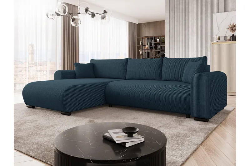 Handda Bäddsoffa med Divan 3-sits i Manchester - Marinblå - Products - Möbler - Soffa - Bäddsoffa - Bäddsoffa divan