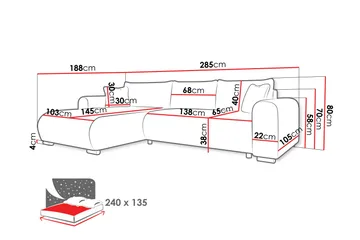 Handda Bäddsoffa med Divan 3-sits i Sammet - Gul - Products - Möbler - Soffa - Bäddsoffa - Bäddsoffa divan