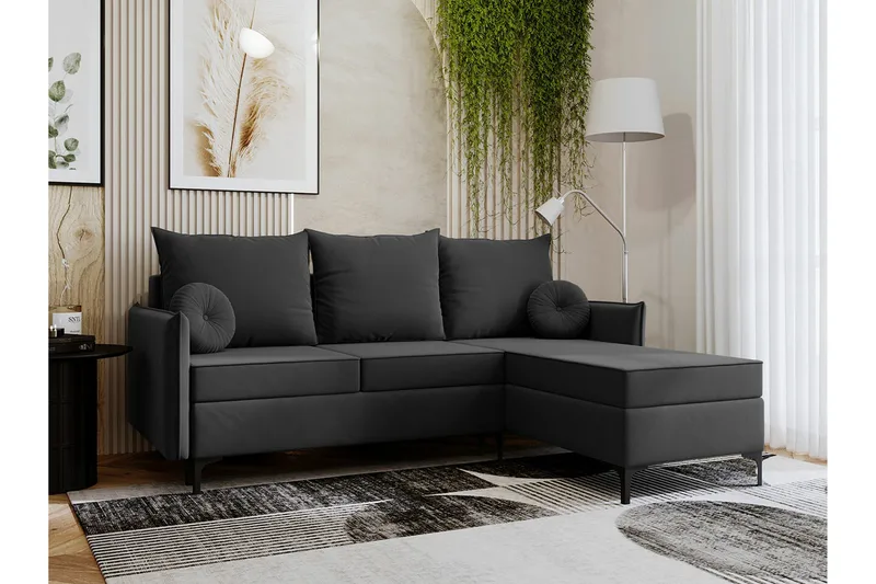 Knocklong 3-sits Hörnbäddsoffa - Mörkgrå - Products - Möbler - Soffa - Bäddsoffa - Hörnbäddsoffa