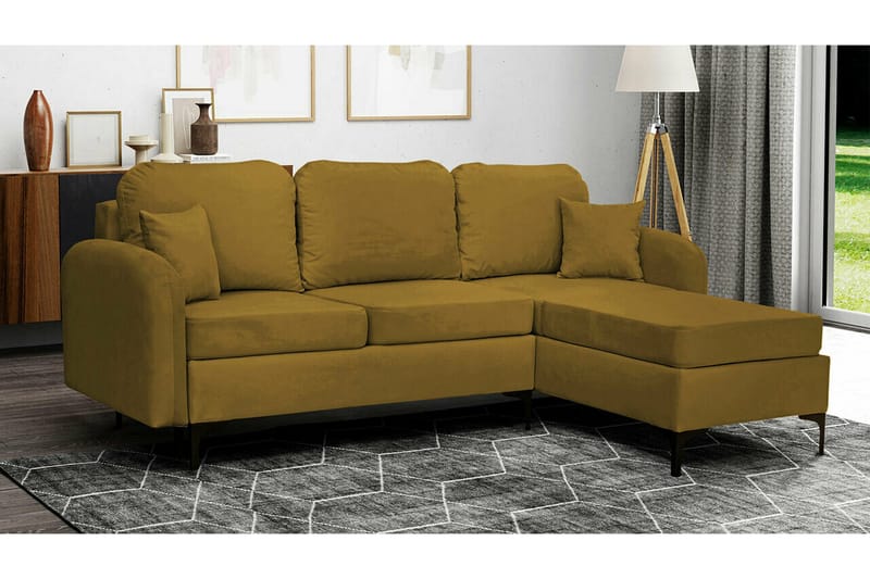 Knocklong 3-sits Hörnbäddsoffa Yellow-Green - Products - Möbler - Soffa - Bäddsoffa - Hörnbäddsoffa