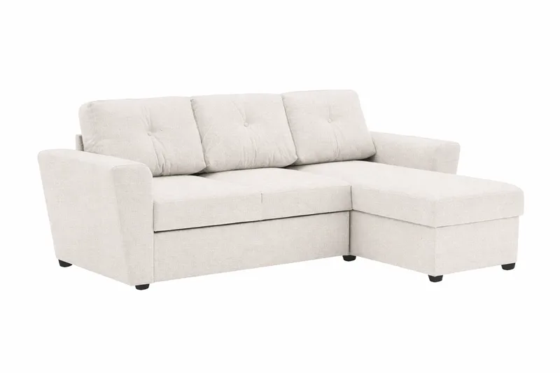 Leia 3-sits vändbar Bäddsoffa med divan och förvaring - Beige - Products - Möbler - Soffa - Bäddsoffa - Bäddsoffa divan