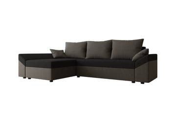 Midfeld 3-sits Hörnbäddsoffa Brown/Black - Products - Möbler - Soffa - Bäddsoffa - Bäddsoffa divan