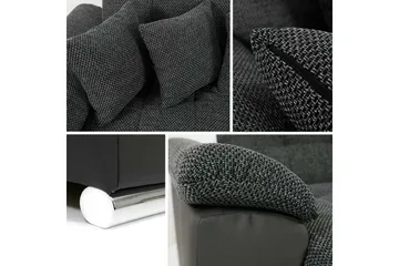 Niko U-Bäddsoffa 350x205x76 cm Divan Vänster - Grå - Products - Möbler - Soffa - Bäddsoffa - Bäddsoffa längsbäddad