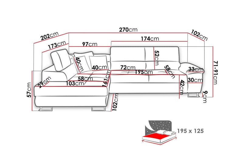 Reginia 3-sits Hörnbäddsoffa - Products - Möbler - Soffa - Bäddsoffa - Hörnbäddsoffa