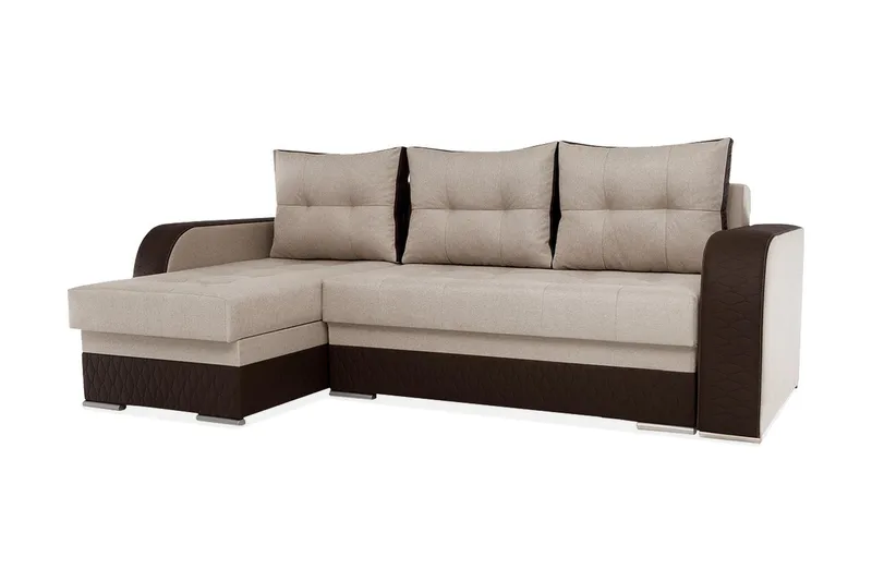 Sydney Divanbäddsoffa 238x140x88 cm, Brun/beige