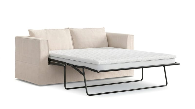 Travstad 3-sits Bäddsoffa med HVILA Bäddmadrass 140x200 cm Polyesterskum med Tvättbar klädsel - Beige - Products - Möbler - Soffa - Bäddsoffa - 3 sits bäddsoffa
