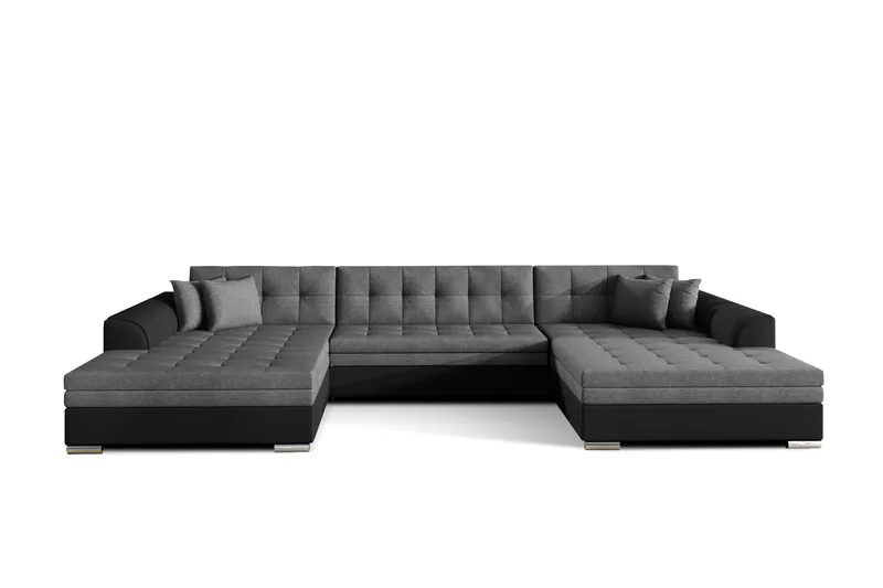 Ventolia Hörnbäddsoffa Universal, Grå/Svart