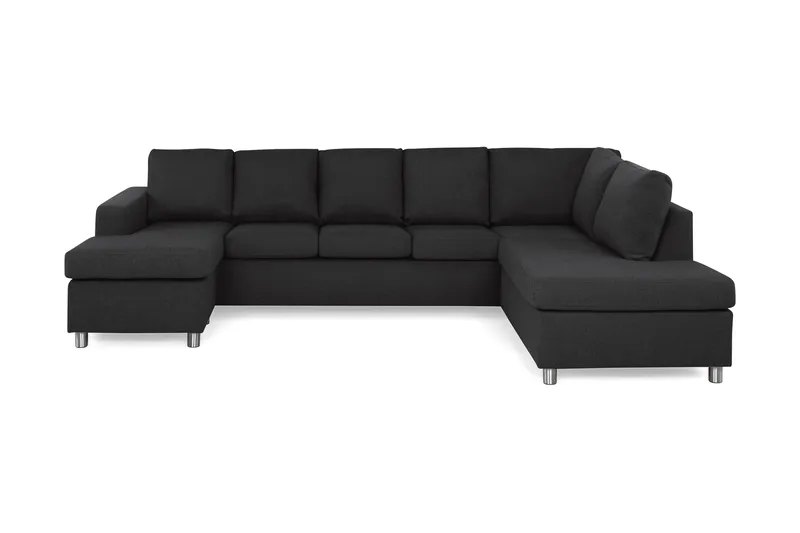 Crazy 5-sits Högervänd U-formad X-Large Soffa med Divan och Schäslong i Tyg, Antracit
