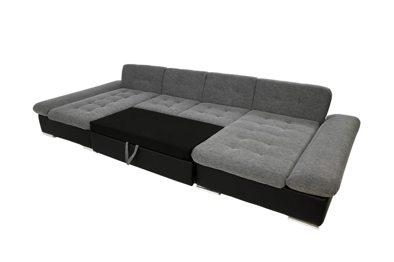 Dewitt Bäddsoffa Dubbelschäslong 4-sits i Konstläder - Vit/Grå - Products - Möbler - Soffa - Skinnsoffa