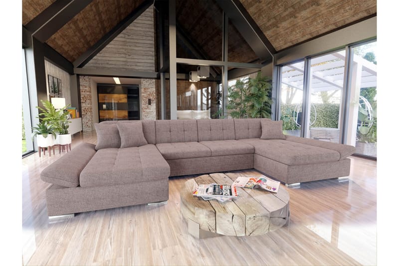 Dewitt Soffa Dubbeldivan 4-sits - Brun - Products - Möbler - Soffa - U-soffa