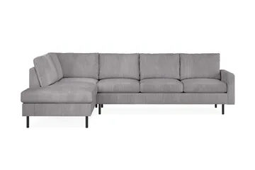 Peppe 4-sits Vänstervänd L-formad Schäslongsoffa i Manchester, Mörkgrå