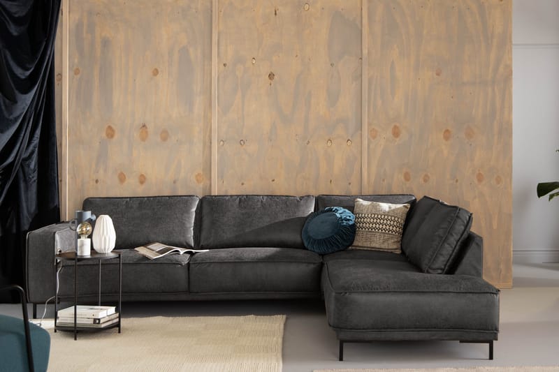 Akron 2,5-sits Soffa med Schäslong Höger Bondedläder - Mörkgrå - Products - Möbler - Soffa - Divansoffa & schäslongsoffa - 2 sits soffa med divan