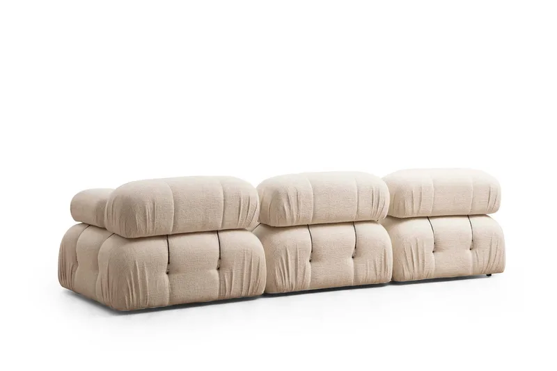 Belgin Bubblig Divansoffa 3-sits 288 cm med fasta armstöd och repdetaljer - Ljus / Beige - Products - Möbler - Soffa - Divansoffa & schäslongsoffa - 3 sits soffa med divan
