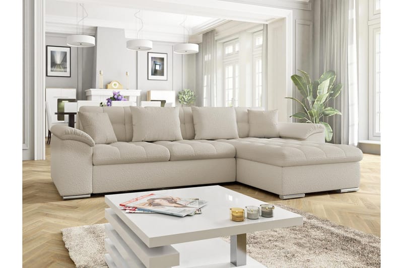 Camior Soffa med Divan 3-sits - Beige - Products - Möbler - Soffa - Divansoffa & schäslongsoffa - 3 sits soffa med divan