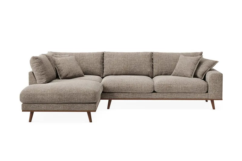 Copenhagen Premium 4-sits Vänstervänd L-formad Djup Schäslongsoffa i Chenille - Brun - Products - Möbler - Soffa - Divansoffa & schäslongsoffa - 4 sits soffa med divan