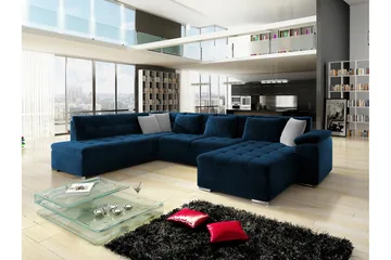 Dynir Soffa med Divan och Schäslong 4-sits - Blå/Beige - Products - Möbler - Soffa - Divansoffa & schäslongsoffa - 4 sits soffa med divan