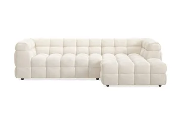 Elise 4-sits Bubblig Soffa med Divan Höger, Beige