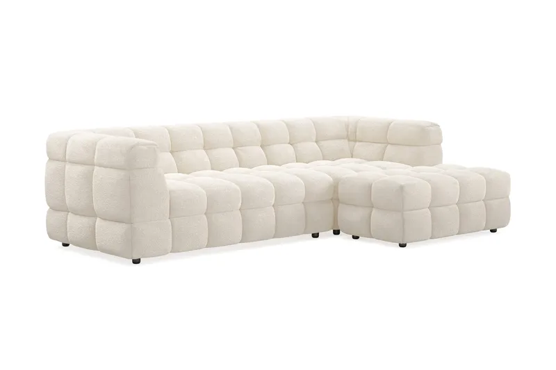 Elise 4-sits Bubblig Soffa med Divan Höger - Beige - Products - Möbler - Soffa - Divansoffa & schäslongsoffa - 4 sits soffa med divan
