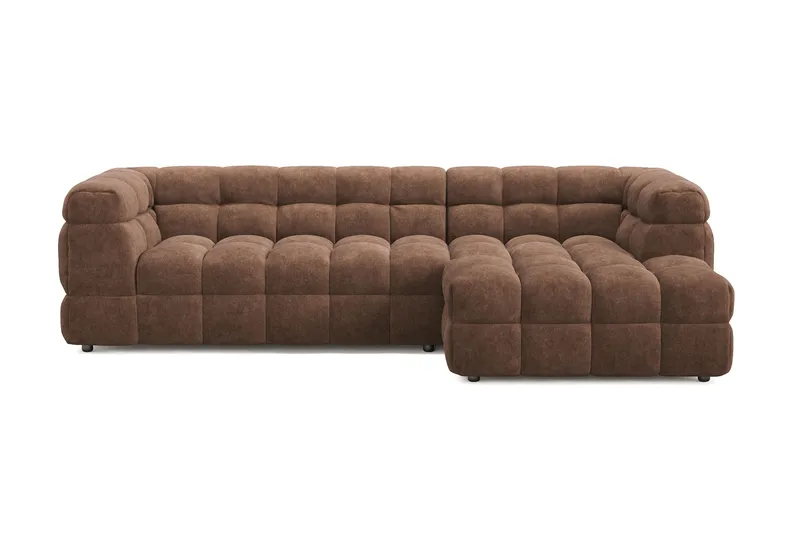 Elise 4-sits Bubblig Soffa med Divan Höger - Brun - Products - Möbler - Soffa - Divansoffa & schäslongsoffa - 4 sits soffa med divan