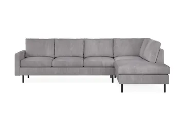 Peppe 4-sits Högervänd L-formad Schäslongsoffa i Manchester, Mörkgrå