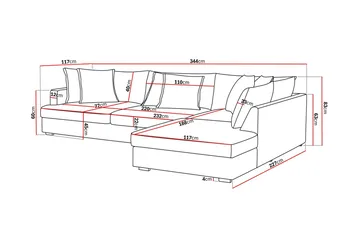 Rossita Lyx 4-sits Extra djup Soffa med Schäslong Höger - Mörkgrå Manchester - Products - Möbler - Soffa - Divansoffa & schäslongsoffa - 4 sits soffa med divan