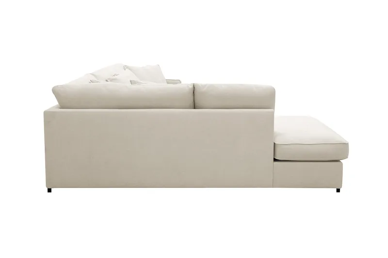 Rossita Lyx 4-sits Vänstervänd L-formad Extra Djup Schäslongsoffa i Tyg - Beige Tyg - Products - Möbler - Soffa - Divansoffa & schäslongsoffa - 4 sits soffa med divan