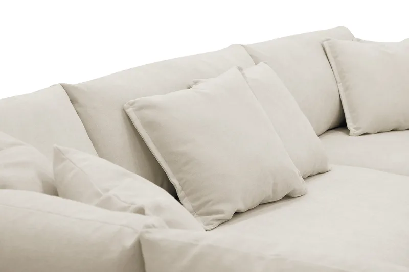 Rossita Lyx 4-sits Vänstervänd L-formad Extra Djup Schäslongsoffa i Tyg - Beige Tyg - Products - Möbler - Soffa - Divansoffa & schäslongsoffa - 4 sits soffa med divan