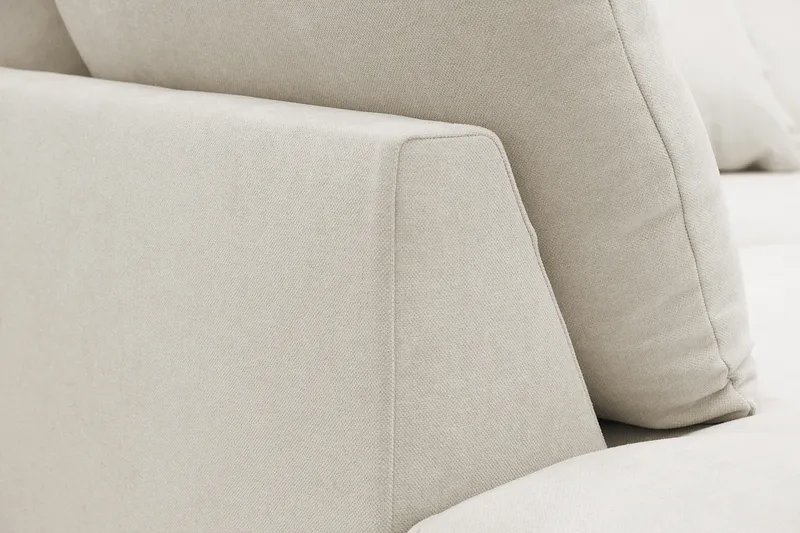 Rossita Lyx 4-sits Vänstervänd L-formad Extra Djup Schäslongsoffa i Tyg - Beige Tyg - Products - Möbler - Soffa - Divansoffa & schäslongsoffa - 4 sits soffa med divan