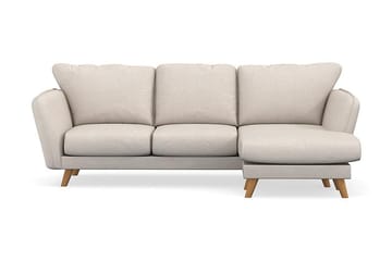 Trend Lyx 3-sits Högervänd L-formad Divansoffa i Tyg, Beige