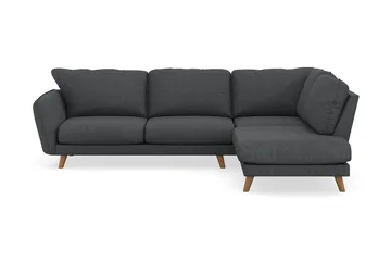 Trend Lyx 4-sits Högervänd L-formad Schäslongsoffa i Manchester, Mörkgrå