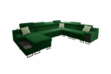 Galbally 5-sits Hörnsoffa Dark green - Products - Möbler - Soffa - Sammetssoffa