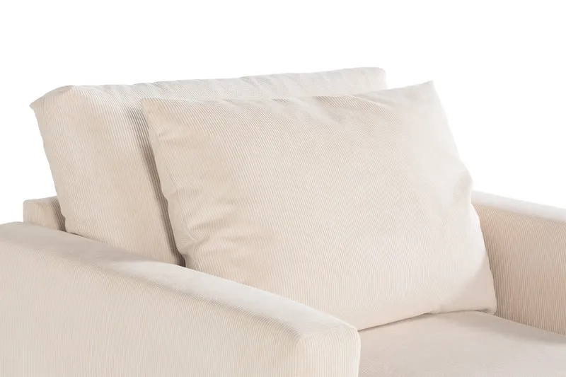 Menard Soffgrupp 4-sits Högervänd L-formad Schäslongsoffa + Stor Fåtölj i Manchester - Beige - Products - Möbler - Soffa - Soffgrupp