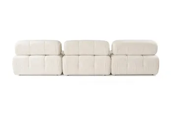 Belgin Bubblig Divansoffa 3-sits 315 cm med utfällbara armstöd och ryggstöd - Ljus / Beige - Products - Möbler - Soffa - Modulsoffa - Komplett modulsoffa