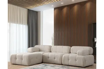 Belgin Bubblig Divansoffa 3-sits 315 cm med utfällbara armstöd och ryggstöd - Ljus / Beige - Products - Möbler - Soffa - Modulsoffa - Komplett modulsoffa