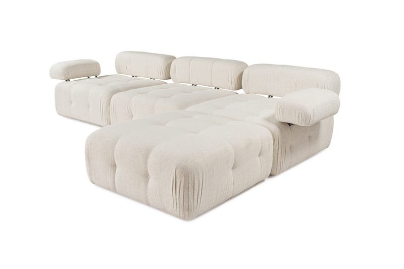 Belgin Bubblig Divansoffa 3-sits 315 cm med utfällbara armstöd och ryggstöd - Ljus / Beige - Products - Möbler - Soffa - Modulsoffa - Komplett modulsoffa