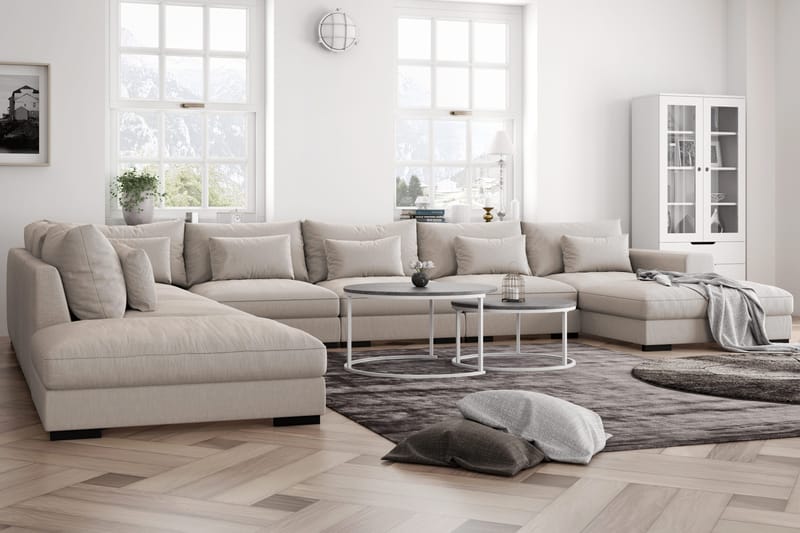 Dubai Stor U-modulsoffa Byggbar med Divan Höger Extra Djup - Ljus / Beige - Products - Möbler - Soffa - Modulsoffa - Komplett modulsoffa