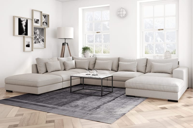 Dubai Stor U-modulsoffa med Divan Höger 432 cm - Beige - Products - Möbler - Soffa - Modulsoffa - Komplett modulsoffa