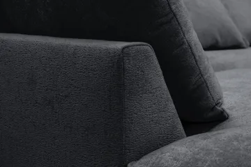 Rossita Lyx 5-sits Högervänd U-formad Extra djup Soffa med Divan och Schäslong i Chenille - Svart - Products - Möbler - Soffa - U-soffa