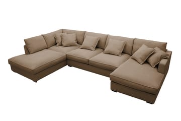 Rossita Lyx 5-sits Högervänd U-formad Extra djup Soffa med Divan och Schäslong i Manchester - Ljusbrun - Products - Möbler - Soffa - U-soffa