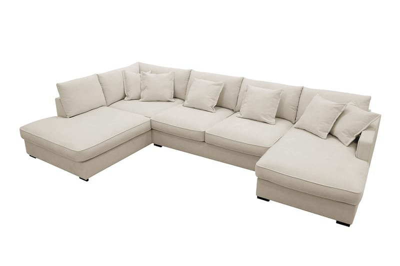 Rossita Lyx 5-sits Högervänd U-formad Extra djup Soffa med Divan och Schäslong i Tyg - Beige - Products - Möbler - Soffa - U-soffa