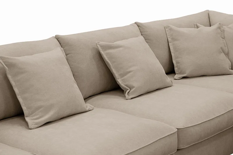 Rossita Lyx 5-sits Högervänd U-formad Extra djup Soffa med Divan och Schäslong i Tyg - Brun - Products - Möbler - Soffa - U-soffa