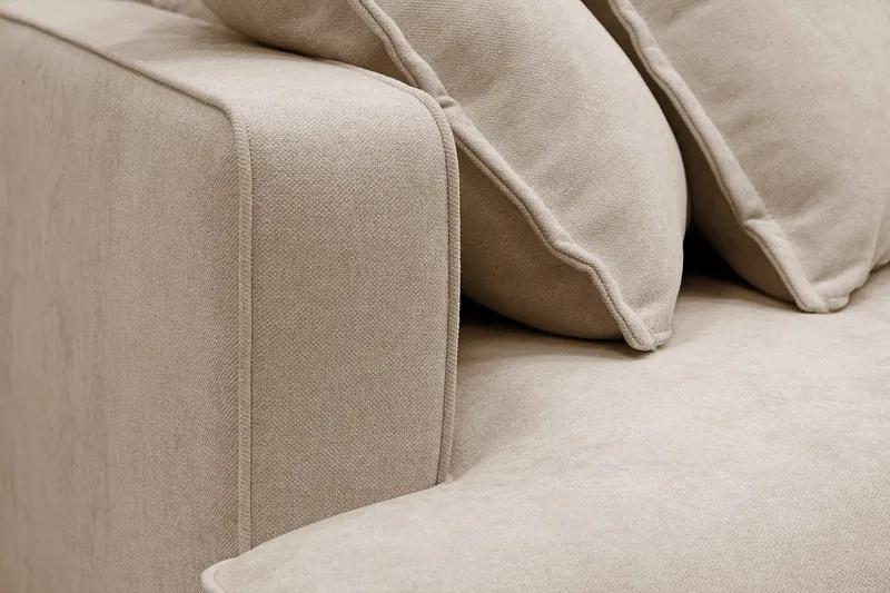 Rossita Lyx 5-sits Vänstervänd U-formad Extra djup Soffa med Divan och Schäslong i Tyg - Ljusbrun - Products - Möbler - Soffa - U-soffa