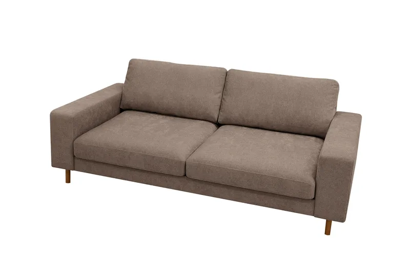 Scandi Djup 3-sits Soffa i Tyg - Mörkbrun - Products - Möbler - Soffa - 3 sits soffa