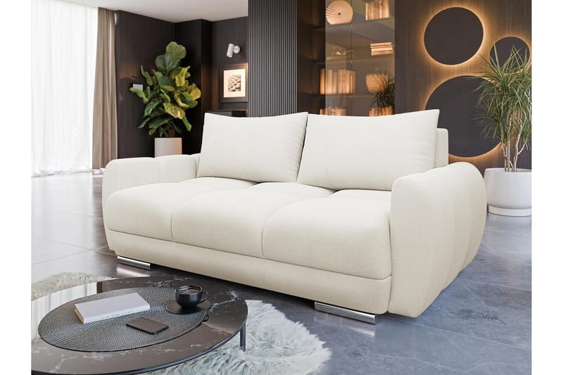 Simerly Soffa 3-sits i Plysch - Ljusgrå - Products - Möbler - Soffa - 3 sits soffa