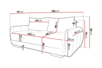 Simerly Soffa 3-sits - Orange - Products - Möbler - Soffa - 3 sits soffa