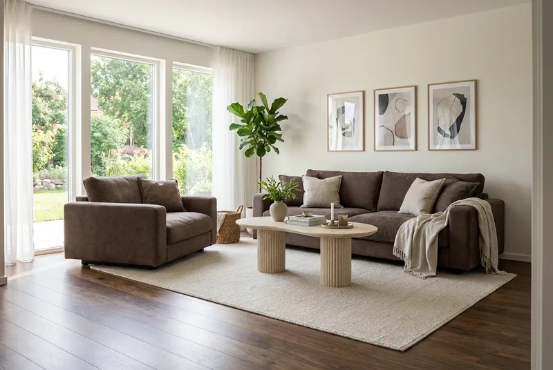 Valencia Extra Djup 3-sits Soffa i Chenille - Mörkbrun - Products - Möbler - Soffa - 3 sits soffa